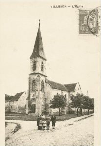 Ancienne carte postale de l'Église Saint-Germain d'Auxerre, Villeron