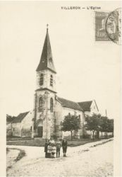 Ancienne carte postale de l'Église Saint-Germain d'Auxerre, Villeron Ancienne carte postale de l'Église Saint-Germain d'Auxerre, Villeron
